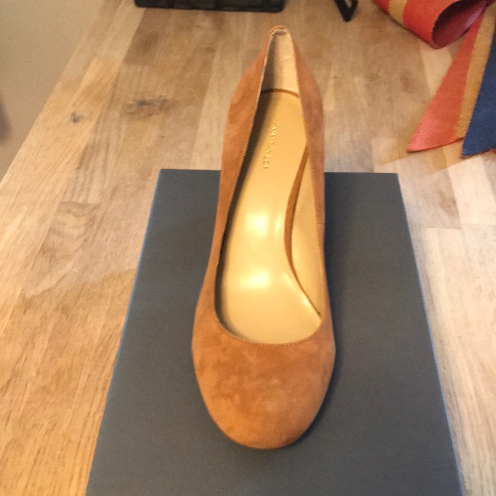 Suede block heel